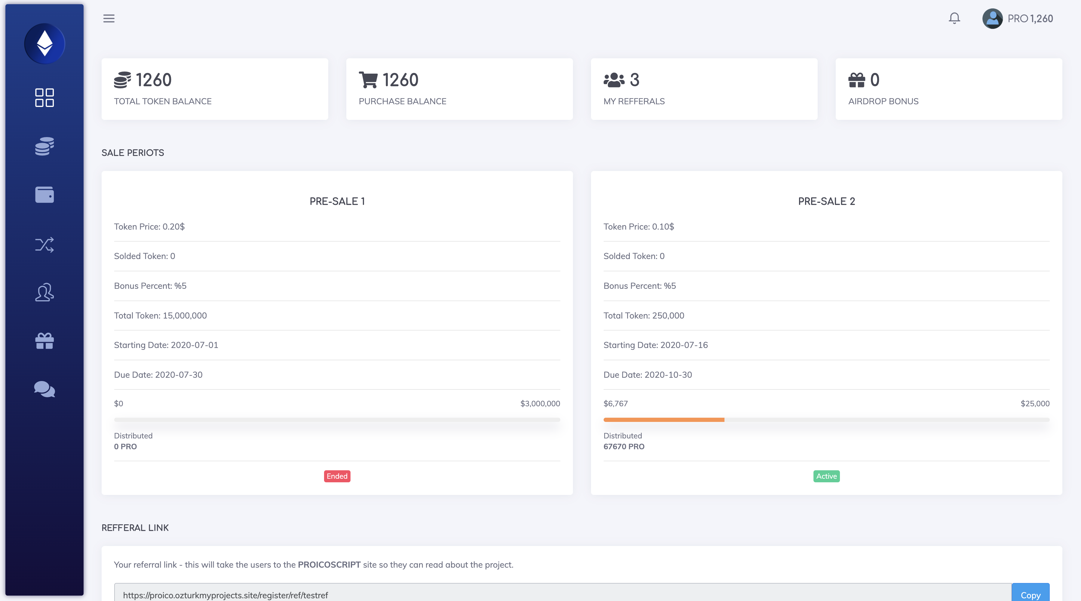 ProICO ICO Sale Script